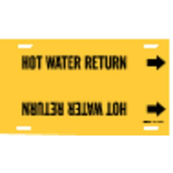 Brady Pipe Marker,Hot Water Return,6to7-7/8 In 4081-F