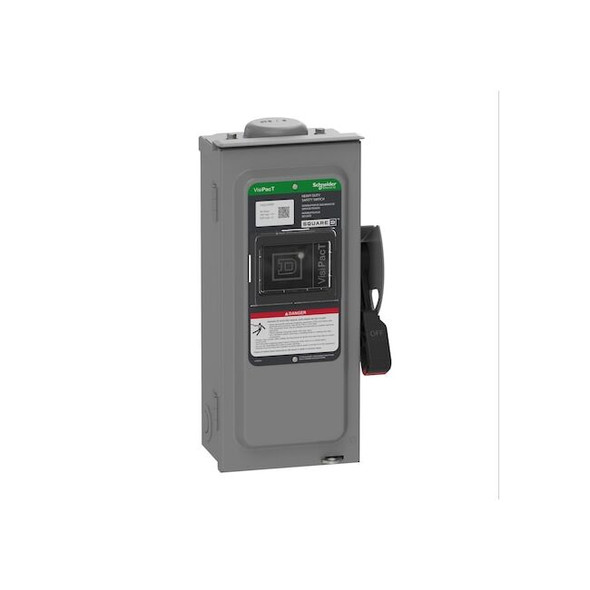 Safety Switch, Fusible, DPST, Single Phase, NEMA 3R, Indoor/Outdoor, Steel