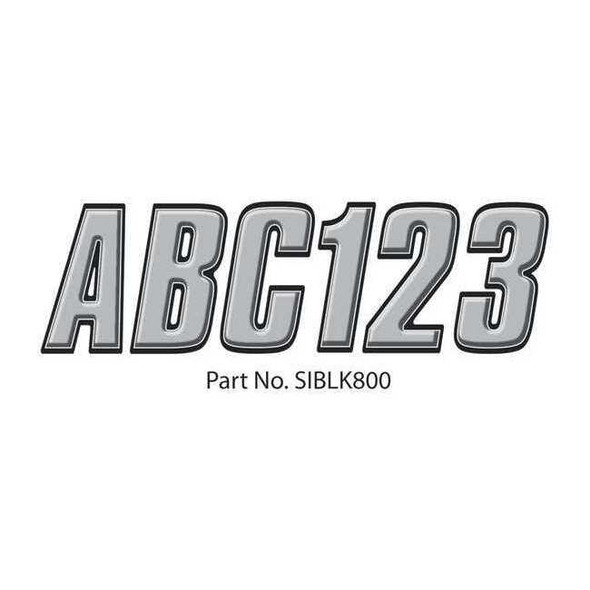 Hardline Products LetterandNumberLabelSet,3inH,1-1/2inW GSIBLK800