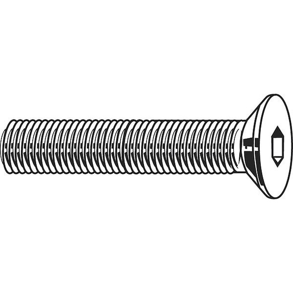 #10-32 Socket Head Cap Screw, Flat, Zinc Plated Steel, 3/4 in Length, 100 PK
