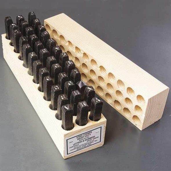 Young Bros Stamp Works Steel Stamps Set,2-1/2" Shank L,Steel, 2363 02363
