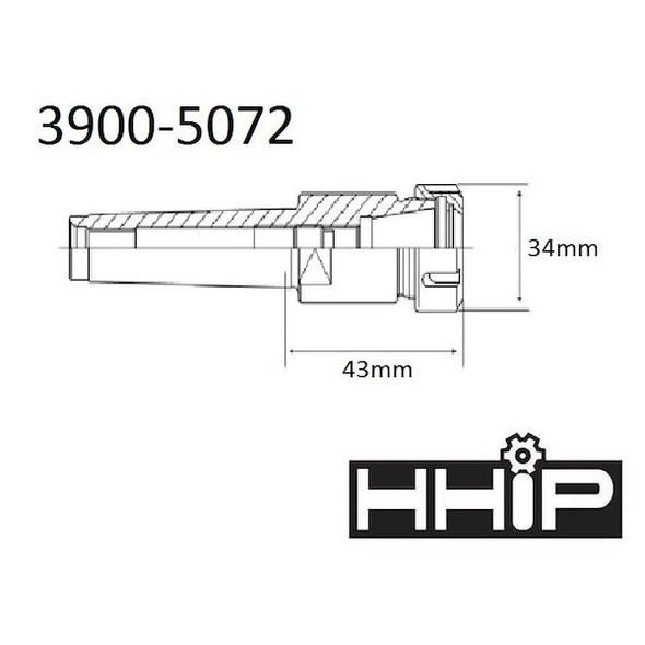 Hhip MT2 ER-20 Collet Chuck-Drawbar End 3900-5072