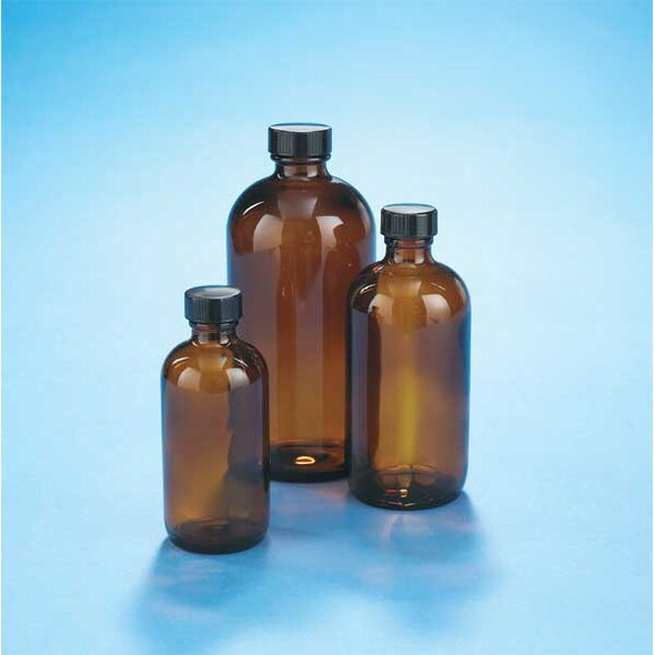 Kimble Chase Boston Bottle,250mL,Amber,PK12 5120824V-21