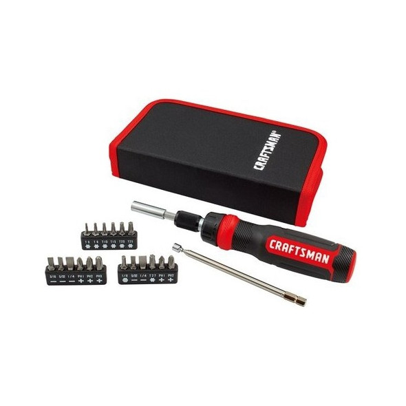 Craftsman Multi-Bits Ratcheting Screwdriver,26-pc CMHT68001 Pack of 6