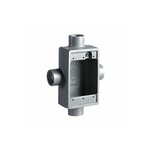 Hubbell Killark Device Box,3/4" Hub,Shallow,4 Inlets FSX-2M