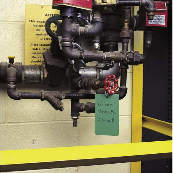 Brady Tag, Blank, Metal, 5 in H x 3 in W, White, Rectangle, 25 PK 56937-PK