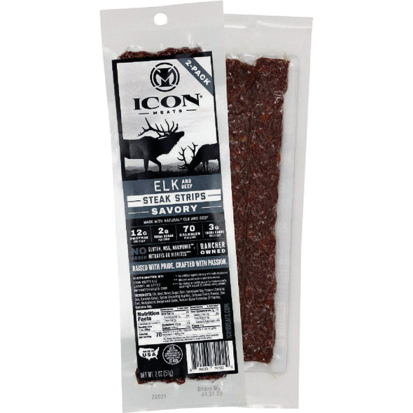 Icon 2 Oz. Savory Elk Steak Strip 74102 Pack of 8