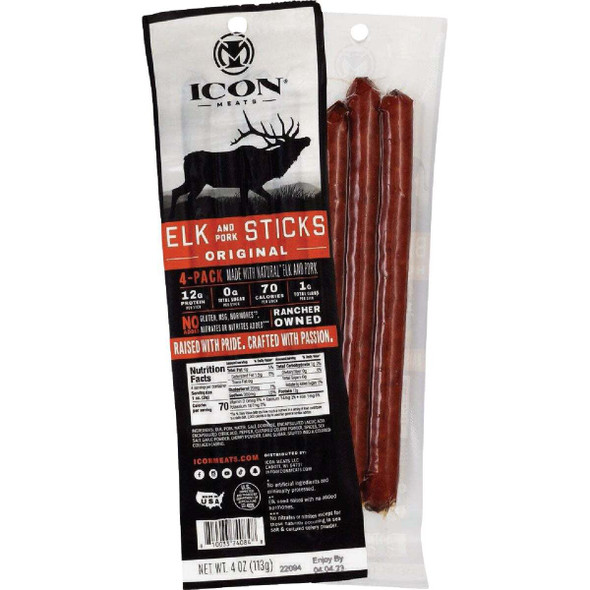 Icon 4 Oz. Original Elk Stick Jerky (4-Pack) 74084 Pack of 6