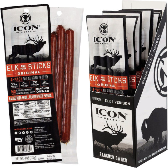 Icon 4 Oz. Original Elk Stick Jerky (4-Pack)