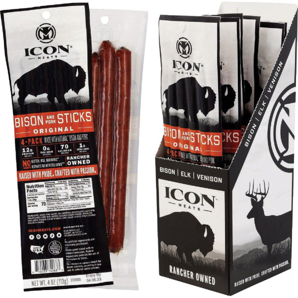 Icon 4 Oz. Original Bison Stick Jerky (4-Pack)
