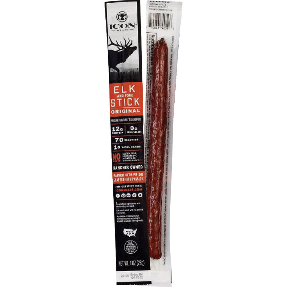 Icon 1 Oz. Original Elk Stick Jerky 74099 Pack of 24