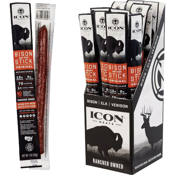 Icon 1 Oz. Original Bison Stick Jerky 74059 Pack of 24 606445