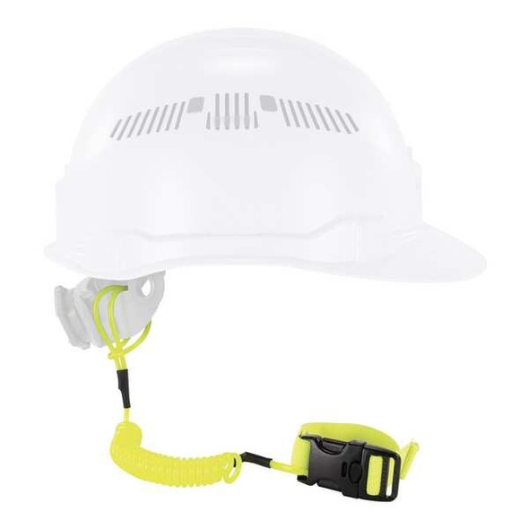 Ergodyne Coil Hard Hat Lanyard,Buckle,18in.L,Lime 3157