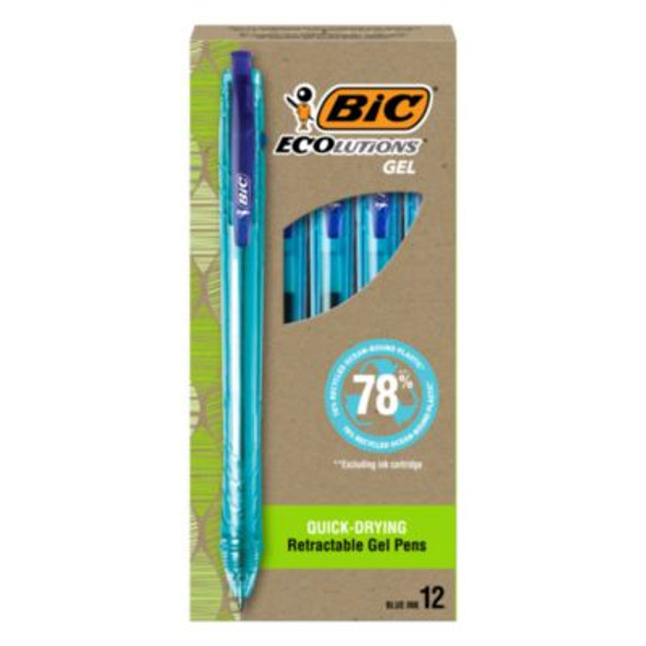 BIC® PEN,ECO,OCEA,GEL,12PK,BE RGLE11 BLU