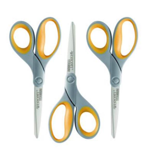Westcott® SCISSORS,8" TI BONDED,GY 17532