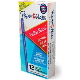 Paper Mate Write Bros Ballpoint Stick Pen Medium Blue Ink Dozen