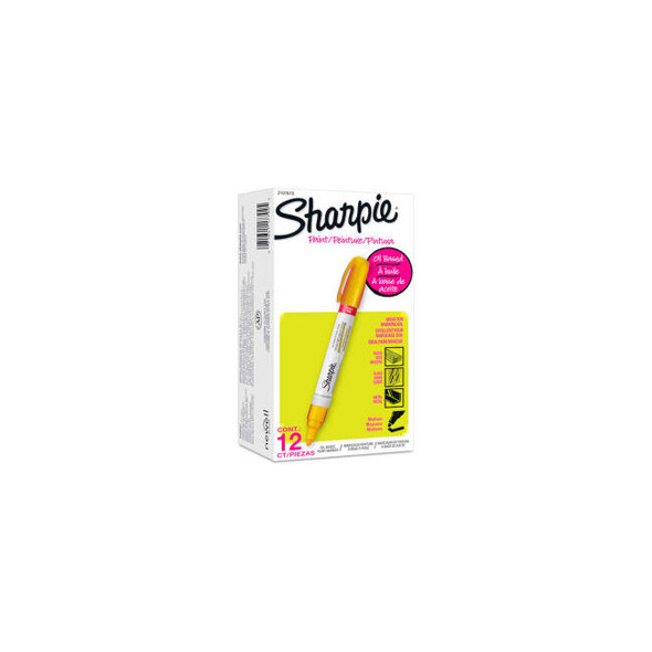 Sharpie Paint Marker Oil Based Medium Yellow Ink Dozen