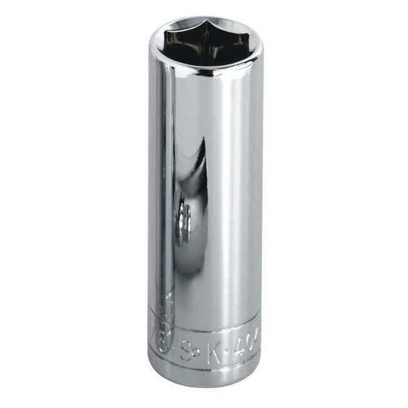 1/4 in Drive, 3/16" SAE Socket, 12 Points,  Steel, Chrome, 3/16 in