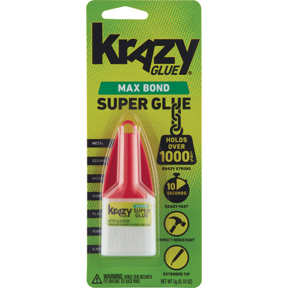Krazy Glue 0.18 Oz. Liquid Maximum Bond Super Glue with Precision Tip KG48348MR