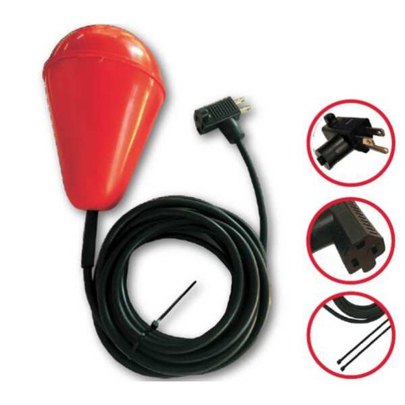 Sump Alarm FloatSwitch,10ft,Polypropylene,120VAC SA-3120-10