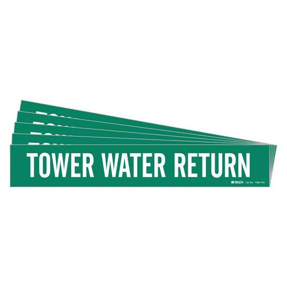 Brady Pipe Marker,Tower Water Return,PK5 7286-1HV-PK