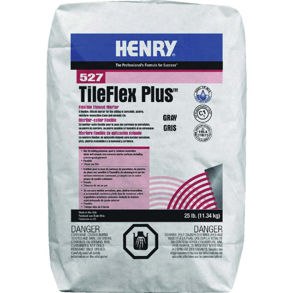 Henry 527 TileFlex Plus Gray Flexible Thin-Set Mortar, 25 Lb. 12262