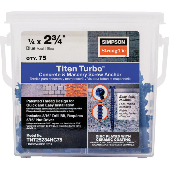 1/4 X 2-3/4 Hex Tt 75tub 1/4 X 2-3/4 Hex Tt 75tub