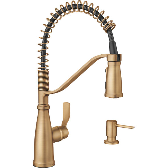 Moen Nolia 1-Handle Pull-Down Widespread Kitchen Faucet, Bronzed Gold 87886BZG