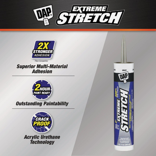 Dap Extreme Stretch 10.1 Oz. Gray Acrylic Urethane Premium Elastomeric Sealant