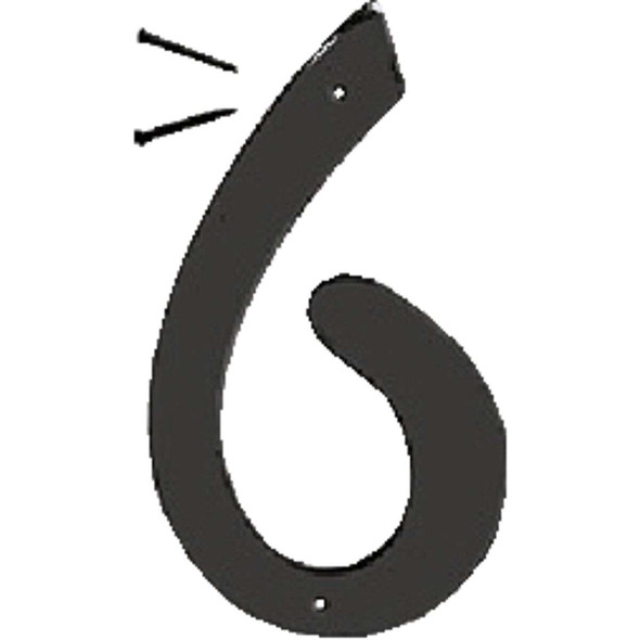 Hy-Ko 4 In. Satin Black Number 6 BK-40/6