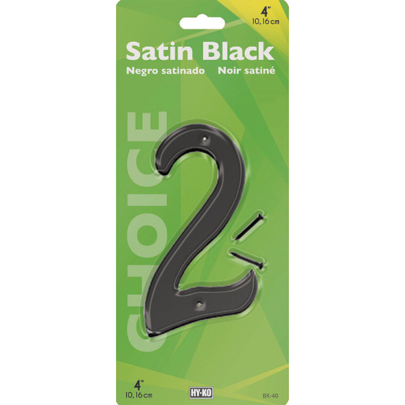 Hy-Ko 4 In. Satin Black Number 2 BK-40-2 223116