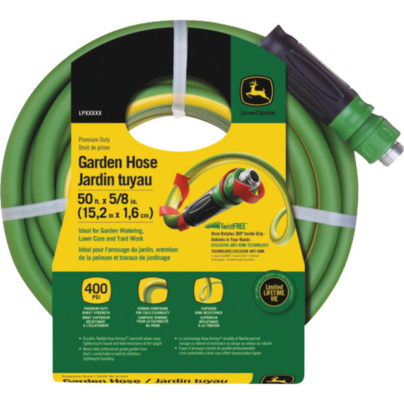John Deere 5/8 In. x 100 Ft. Hybrid PVC Garden Hose CJDGH58100