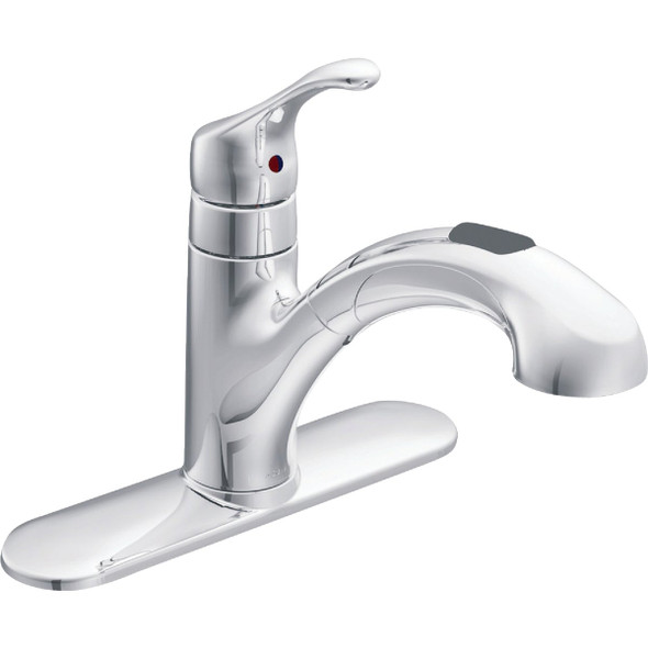 Moen Renzo 1-Handle Lever Pull-Out Kitchen Faucet, Chrome CA87316C