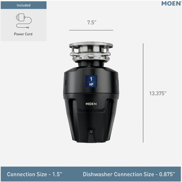 Moen Chef Series 1 HP Garbage Disposal EX100C 492246
