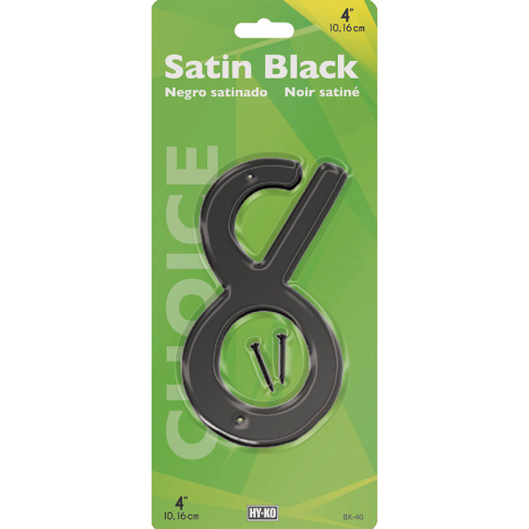 Hy-Ko 4 In. Satin Black Number 8 BK-40-8 227624