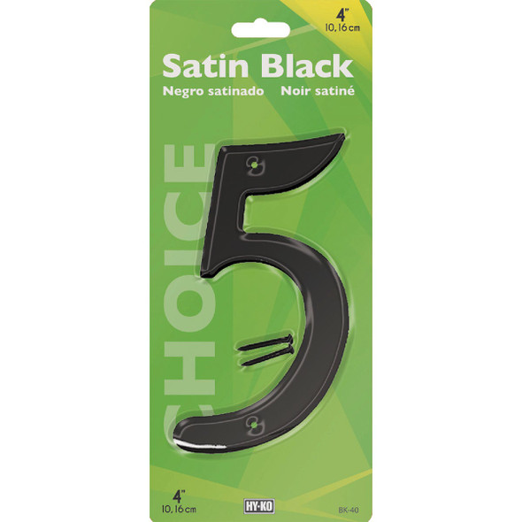 Hy-Ko 4 In. Satin Black Number 5 BK-40/5