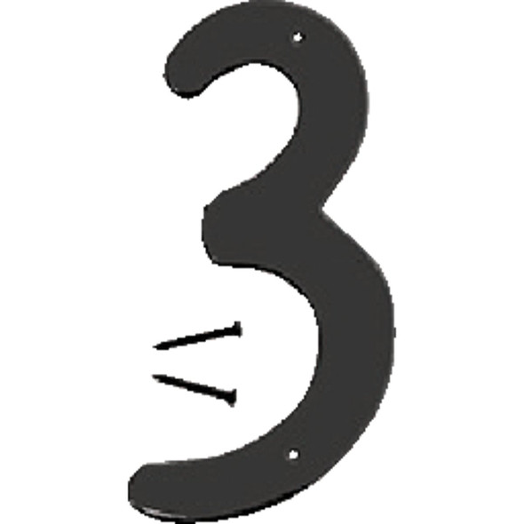 Hy-Ko 4 In. Satin Black Number 3 BK-40/3