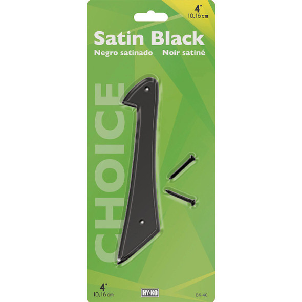 Hy-Ko 4 In. Satin Black Number 1 BK-40-1 222174