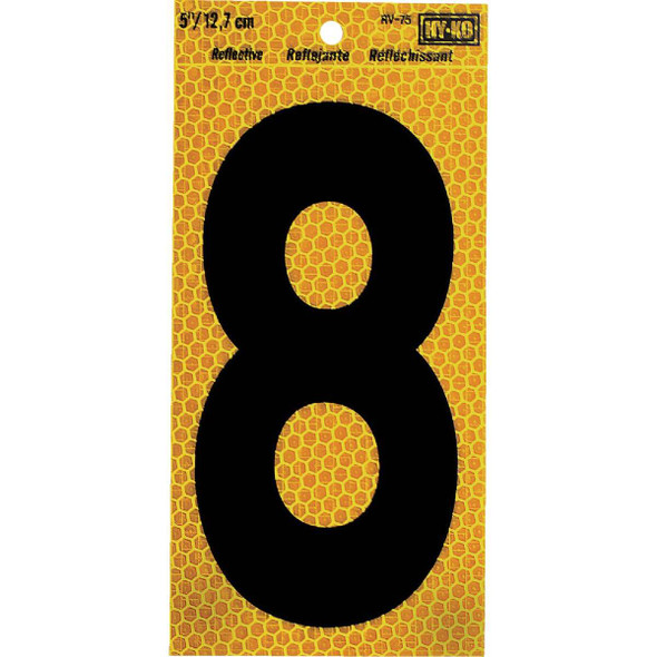 Hy-Ko 5 In. Yellow Reflective Number 8 RV-75/8