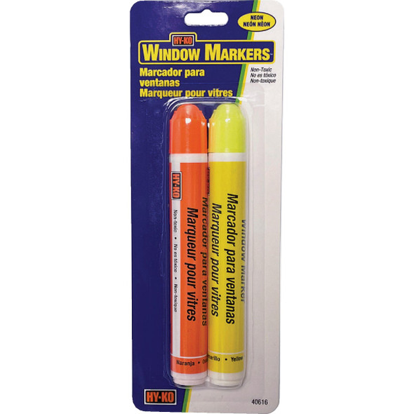 Hy-Ko Orange & Yellow Neon Window Marker (2-Pack) 40616 Hy-Ko Orange & Yellow Neon Window Marker (2-Pack) 40616