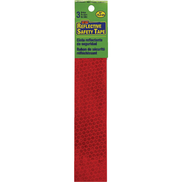 Hy-Ko 1 In. x 6 In. Red Reflective Safety Tape Strips (3-Count)
