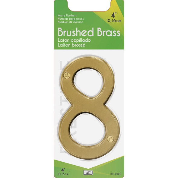 Hy-Ko 4 In. Brushed Brass Number 8 BR-43BB-8 241923