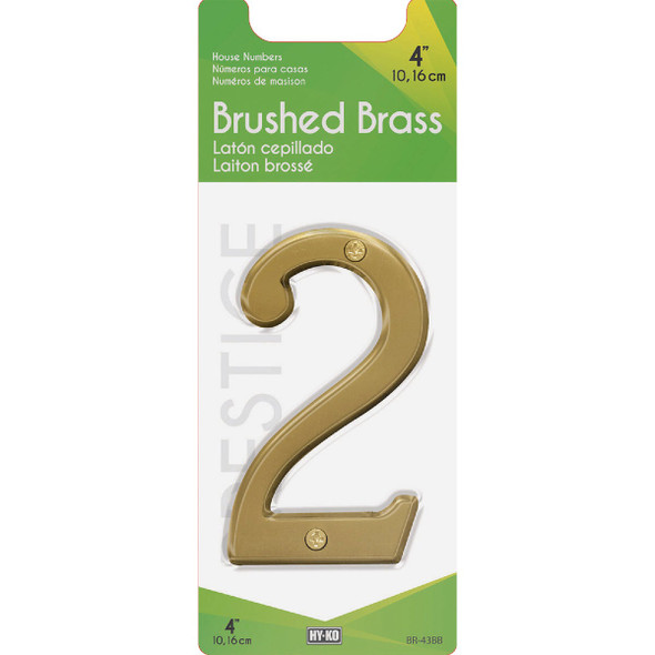 Hy-Ko 4 In. Brushed Brass Number 2 BR-43BB-2 234725