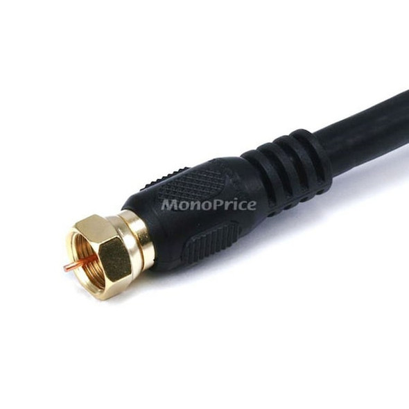Monoprice Coaxial Cable,RG-6,12 ft.,Black 3032