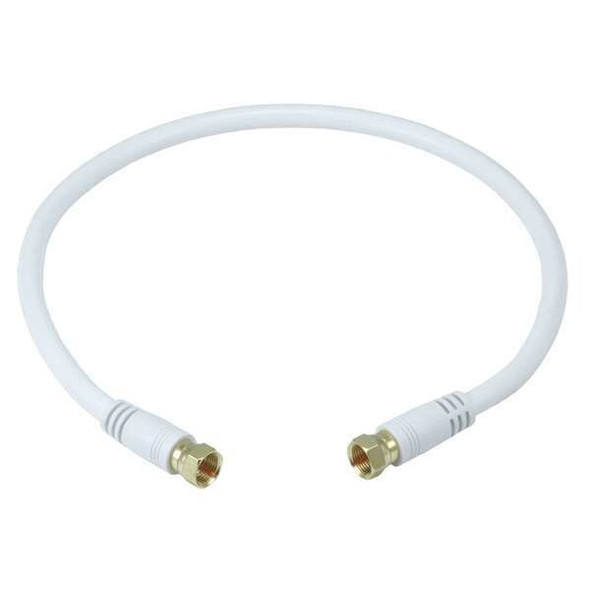 Monoprice Coaxial Cable,RG-6,18 AWG,1 ft. 6",White 5360