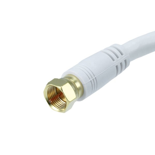 Monoprice Coaxial Cable,RG-6,18 AWG,1 ft. 6",White 5360
