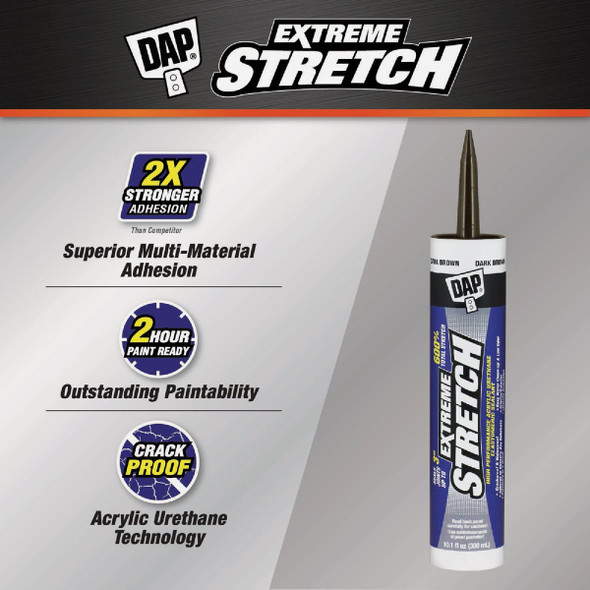 Dap Extreme Stretch 10.1 Oz. Dark Brown Acrylic Urethane Premium Elastomeric Sealant