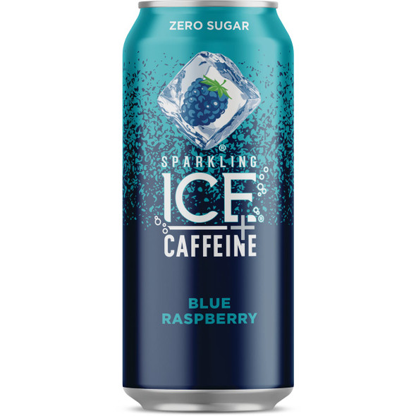 Sparkling Ice 16 Oz. Sparkling Water + Caffeine, Blue Raspberry Pack of 12
