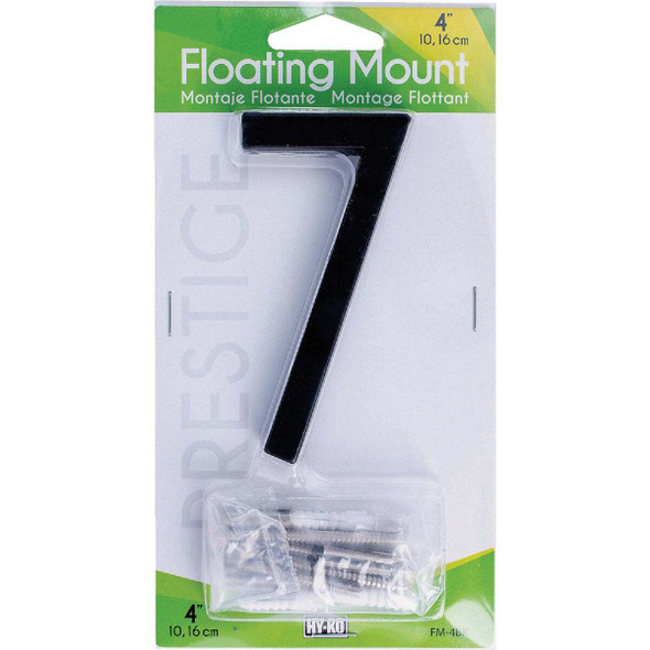 Hy-Ko 4 In. Black Floating Mount Number 7 FM-4BK/7