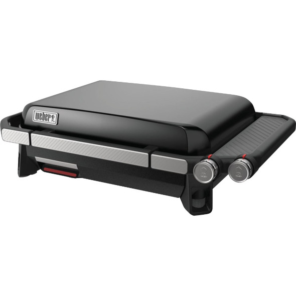 Weber Traveler 22 In. 2-Burner Propane Gas Griddle Flat Top Grill, Black 1500213